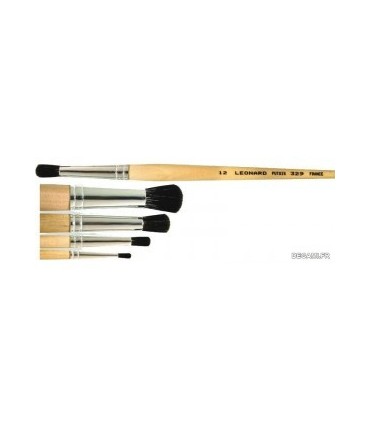 Pinceau Rondin à Dorer 329 RB Putois Rond Bombé Virole Alu - N°06 - Dia.4,5