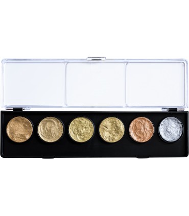 PALETTE PEINTURE AQUARELLE 6 GODETS OR ET ARGENT