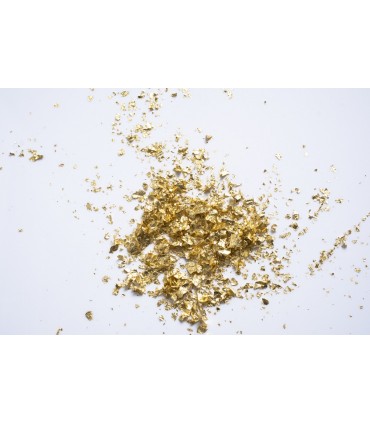 Flocons or alimentaire 22 carats - Taille1 - pot de verre - 100 mg